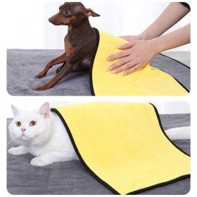 New coral velvet speed pet dry towel dog bath towel soft absorbent (Color: [Large dog] 70 * 140cm, size: yellow)