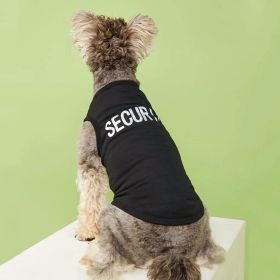 Pet Tank Top; "Security" Pattern Dog Vest; For Small & Medium Dogs (Color: Black Color, size: M)