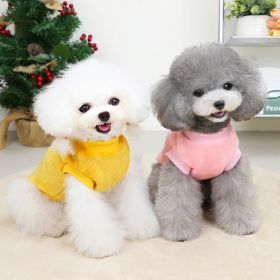 Pet Sweater For Small & Medium Dogs; Warm Dog Sweater With Bear Pattern; Plush Winter Pet Apparel (Color: Yellow, size: M)