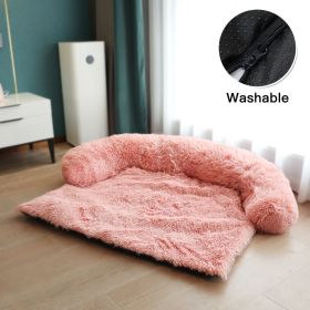 Pet Sofa; Warm Plush Pet Cushion For the sofa or chair (Color: Pink, size: M)