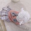 Sweet Bowknot Dog Sweater Dress; Winter Warm Pet Clothes; Costume For Small Medium Large Dog