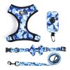 4Pcs Set Reflective No Pull Dog Harness Collar Leash With Dog Poop Bag For Small Medium Dog