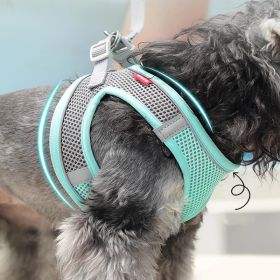 No Pull Breathable Dog Vest Harness For Walking; Anti Escape Dog Harness (Color: Sky Blue, size: S)