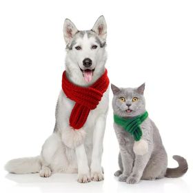 Pet knit Christmas Creative Teddy Scarf (colour: green, size: M)