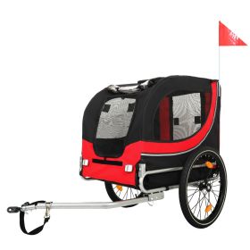Large Folding Bike Trailer for Dogs – 120LB Capacity All-Terrain Pet Carrier, Durable Steel Frame for Cycling, Jogging, Camping & Outdoor Adventures (Color: as Pic)