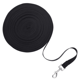 Dog Leash Long Obedience Recall Foot Feet Training Lead 6/15/23/33/50/100 FT (Length: 23 FT, Color: Black)