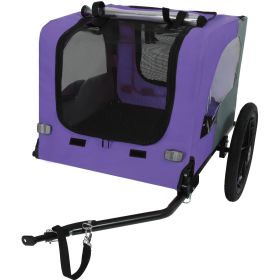 Outdoor Heavy Duty Collapsible Pet Bike Trailer with 16-Inch All-Terrain Wheels & Universal Hitch – Foldable Dog/Cargo Carrier Cart for Bicycles (Color: as Pic)