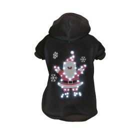 Pet Life LED Lighting Juggling Santa Hooded Sweater (size: X-Small - (FBP3BKXS))