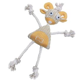 Jute and Rope Plush Pig Mannequin Dog Toy (Option: Yellow)