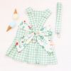 Teddy pup clothes Plaid chest back skirt
