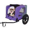 Outdoor Heavy Duty Collapsible Pet Bike Trailer with 16-Inch All-Terrain Wheels & Universal Hitch – Foldable Dog/Cargo Carrier Cart for Bicycles