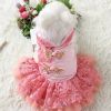 New Year Dog Dress; Festive Pet Dress; Floral Dog Costumes; Pet Clothes For Small Medium Dogs