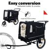 2-in-1 Bike Trailer & Push Cart for Pets - Detachable Bike Hitch & Push Handle Included - All-Terrain Wheels, Quick Release Wheel, Non-Slip Floor