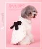 White elegant bow plush coat dog clothes Huayuan warm clothing breathable pet clothes in autumn and winter