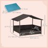 Wicker Pet House Dog Bed for Indoor/Outdoor Rattan Furniture with Cushion
