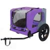 Outdoor Heavy Duty Collapsible Pet Bike Trailer with 16-Inch All-Terrain Wheels & Universal Hitch – Foldable Dog/Cargo Carrier Cart for Bicycles