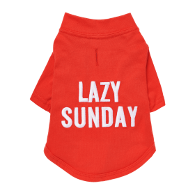 The Essential T-Shirt - LAZY SUNDAY (Color: Candy Apple, Size: small)