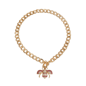 Pink Bee Toggle Necklace (Size: small)