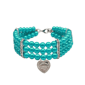 Three-Row Pearl Sniffany Dog Necklace (Size: small)