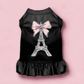 Eiffel Tower Bow Dog Dress (Size: X Small)