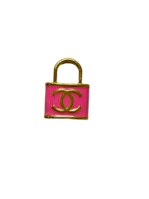CC Lock Charm Collar (Color: Pink, Size: 10")