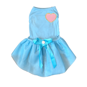 Chenille Heart Dress (Color: pink heart, Size: X Small)