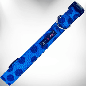 Polka Dot Dog - Monotone Collars (Color: Navy, Size: XS 5/8" width fits 8-12" neck)