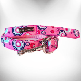 Martini Dog Leads (Color: Pink, Size: THIN Lead 5/8" width- 5' length)