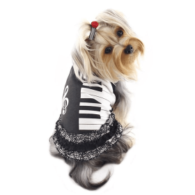 Adorable Piano Dress with Ruffles (Color: Black/White, Size: small)