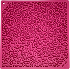 Flower Power Design eMat Enrichment Lick Mat (Color: Pink, Size: small)