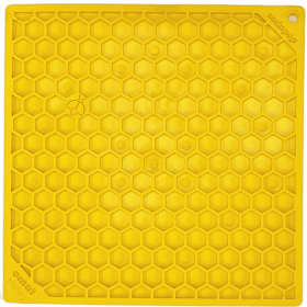 Honeycomb Design Emat Enrichment Lick Mat (Color: Yellow, Size: large)