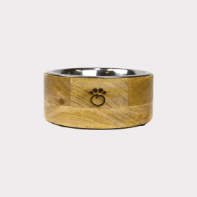 GF Pet Mango Wood Bowl Single (Color: Natural, Size: small)