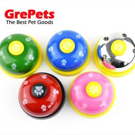 Pet training bell dog paw print bell ringer pet trainer (Color: Colorful [bright gold])