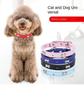 Pet bones dog collar (Color: Red, Size: 2.0*45cm)