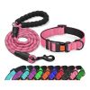 No Pull Dog Leash; Adjustable Nylon Dog Collar & Leashes For Walking Training
