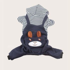 Bear Design Dog Four-legged Jumpsuit (Color: Royal Blue, Size: M)