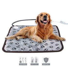 Temperature-adjustable pet electric blanket waterproof bite-proof wear-resistant constant temperature dog pad (colour: footprint, Size: 50*70cm)