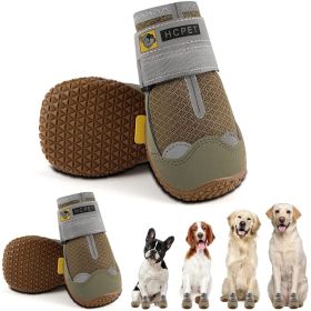 Dog Boots Breathable Dog Shoes for Small Medium Large Dogs; Waterproof Anti-Slip Puppy Booties Paw Protector for Hot Pavement Winter Snow Hiking (Color: Black, Size: #3 (width 1.77 inch) for 31-38 lbs)