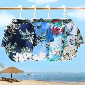 Hawaiian Beach clothing for Pet Dog T-Shirts Cute for Small to Medium Dog Cool Summer Vest Camp Shirt Clothes; dog clothes (colour: Shirt Island Wind Lake Blue, Size: XS (about 2-3 kg pet))