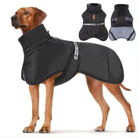 Large Dog Winter Coat Wind-proof Reflective Anxiety Relief Soft Wrap Calming Vest For Travel (Color: Black, Size: 5XL)