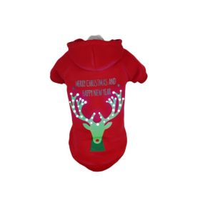 Pet Life LED Lighting Christmas Reindeer Hooded Sweater (Size: Small - (FBP4RDSM))