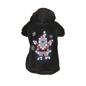 Pet Life LED Lighting Juggling Santa Hooded Sweater (Size: X-Small - (FBP3BKXS))