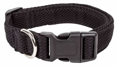 Pet Life 'Aero Mesh' 360 Degree Dual Sided Comfortable And Breathable Adjustable Mesh Dog Collar (Color: Black, Size: medium)