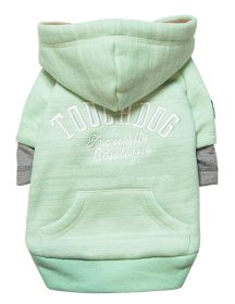 Touchdog Hampton Beach Designer Ultra Soft Sand-Blasted Cotton Pet Dog Hoodie Sweater (Color: Green, Size: small)