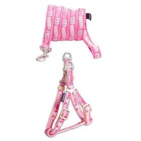 Touchdog 'Faded-Barker' Adjustable Dog Harness and Leash (Color: Pink, Size: medium)