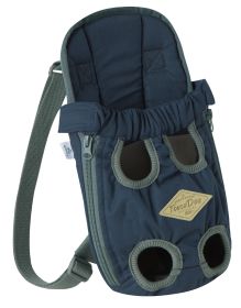 Touchdog 'Wiggle-Sack' Fashion Designer Front and Backpack Dog Carrier (Color: Navy, Size: medium)