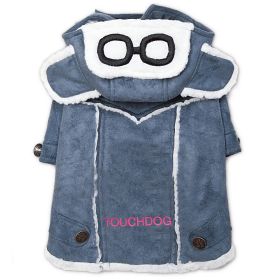 Touchdog 'Tuskegee' Aero-Vintage Designer Dog Coat (Color: Blue, Size: small)