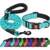 No Pull Dog Leash; Adjustable Nylon Dog Collar & Leashes For Walking Training