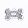 Metal Pet ID Tags With Pink Bone Shape